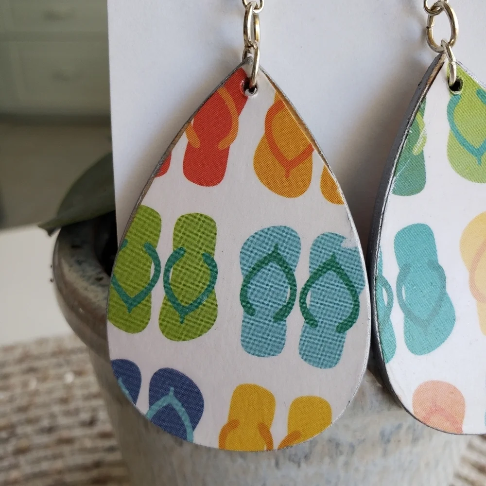 Flip Flop Light Weight Dangle Earrings